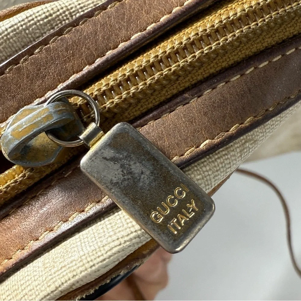 GUCCI Vintage 80’s Micro GG Supreme shoulder bag purse beige neutral - Picture 4 of 13